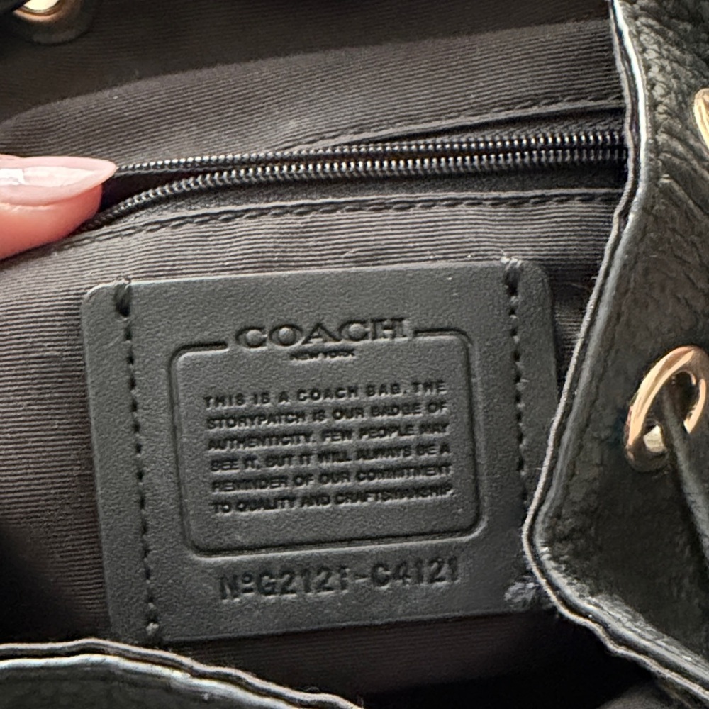 Coach Mini Billie Black Leather Backpack with Gold Accents - Picture 3 of 3